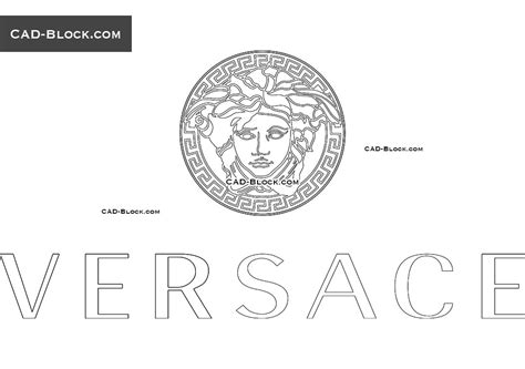 versace logo cad block|versace logo .